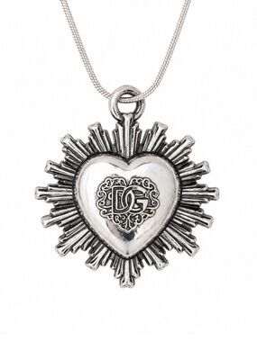 Dolce & Gabbana Silver Heart Radiant Pendant Necklace